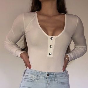 Pretty Little Thing White Bodysuit